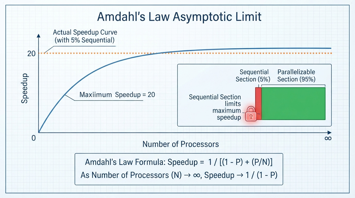 Límite asintótico de la Ley de Amdahl